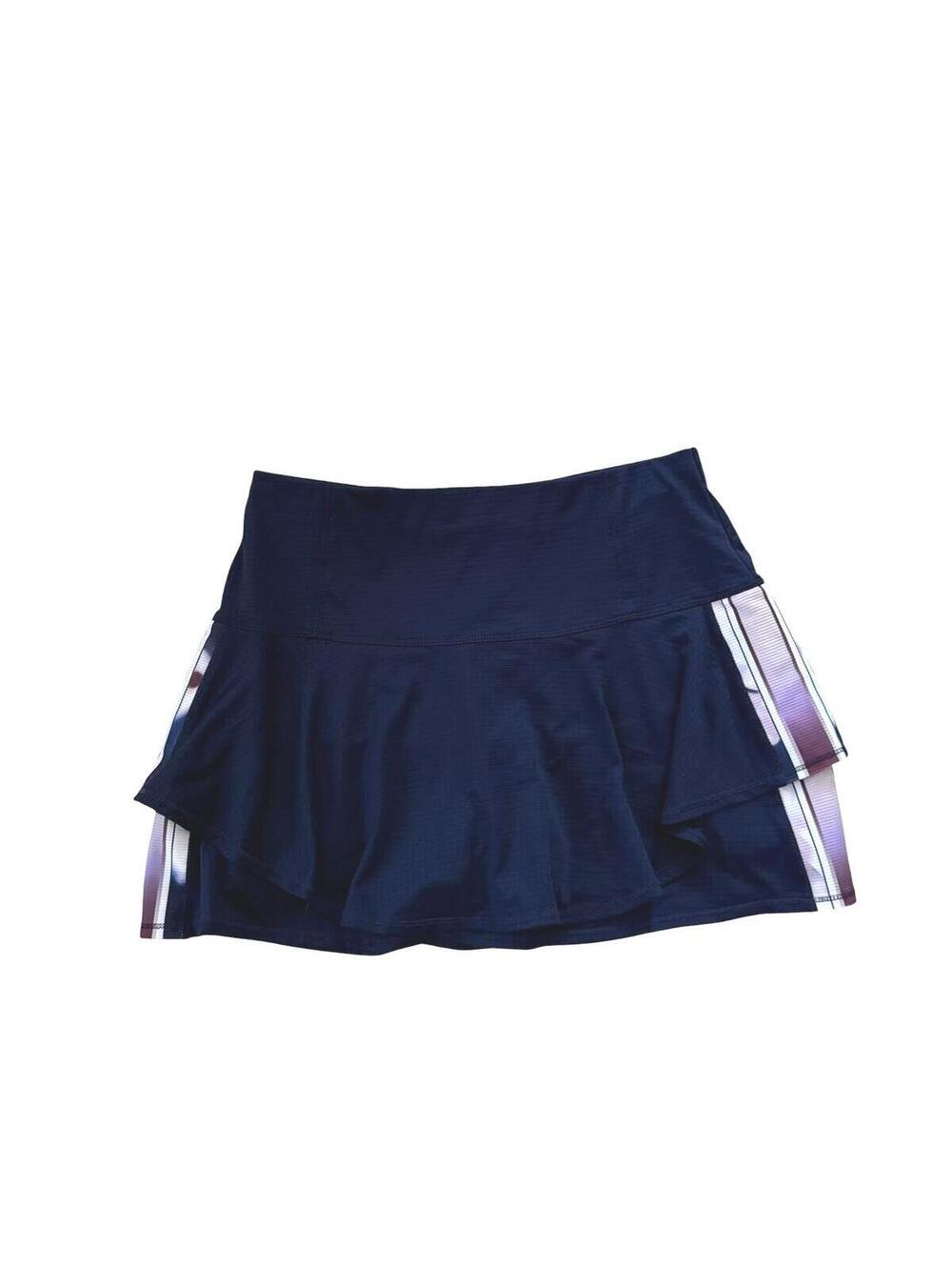 Lucky in Love Navy Blue Tiered Skort Ombre Stripe Tennis Pickleball Size S